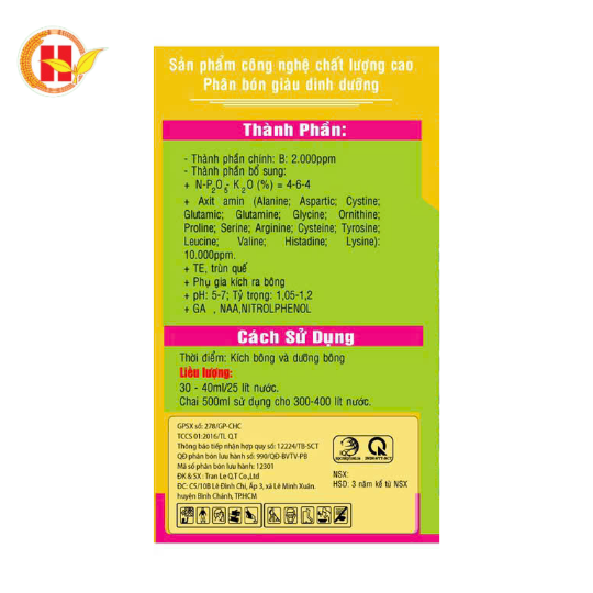Dưỡng bông sầu riêng BIOMAX Cuốc Vàng